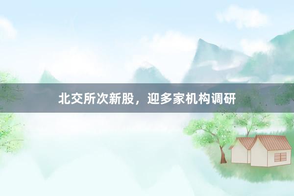 北交所次新股，迎多家机构调研