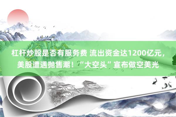 杠杆炒股是否有服务费 流出资金达1200亿元，美股遭遇抛售潮！“大空头”宣布做空美光