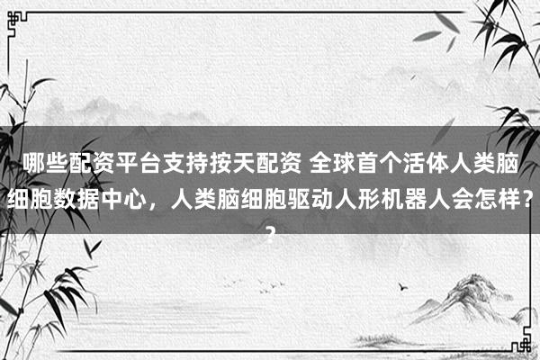 哪些配资平台支持按天配资 全球首个活体人类脑细胞数据中心，人类脑细胞驱动人形机器人会怎样？